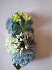 hair flower Vintage 40s Wartime Fashion landgirls blue turquoise mint green