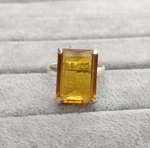 Citrine gemstone quartz ring - citrine,