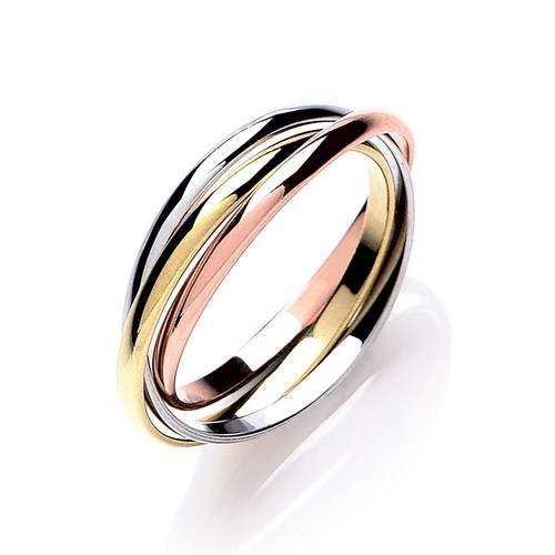 Solid 9ct gold three - solid,