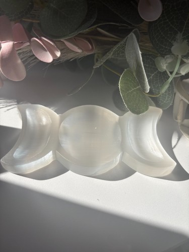Selenite triple moon - selenite, |