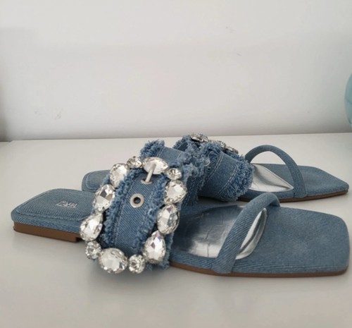 Zara denim slider mule - zara, slider/mule