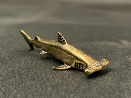 Solid brass hammerhead shark - brass,