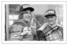 JAMES HUNT & NIKI LAUDA SIGNED PHOTO PRINT AUTOGRAPH FORMULA ONE F1 