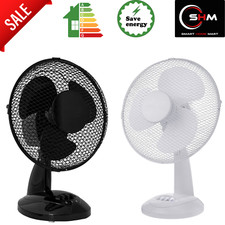 16" Inch Black White Small Oscillating 3 Speed Air Cooling Room Desk Work Fan
