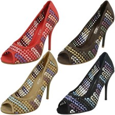 Ladies Spot On Heeled Peep Toe
