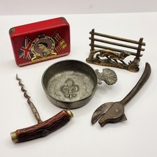 Antique Collection Tin Opener Corkscrew Letter Rack Wine Sampler Coronation Tin