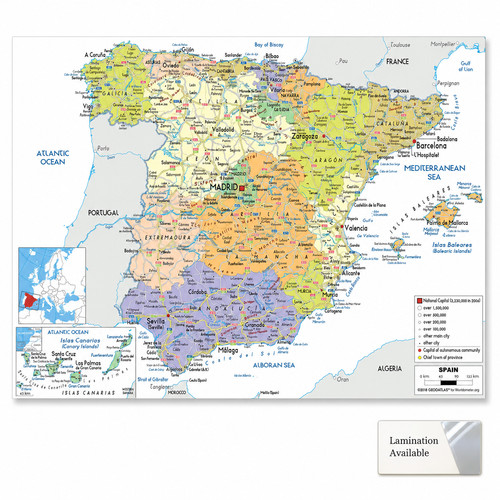 Map spain and - of, portugal