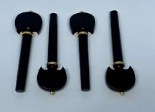 CELLO TUNING PEGS, POLISHED EBONY, BAROQUE STYLE, FULL SIZE.