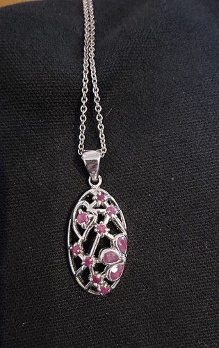 Vintage garnet floral necklace - vintage,