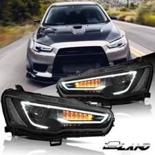Pair VLAND Headlights Assembly For 2008-2017 Mitsubishi Lancer w/Sequential Turn