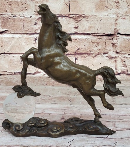 Art deco bronze horse statue - art,