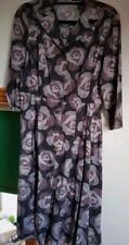 Boden Riviera Floral Dark Grey Collared Button Down Midi Shirt Dress Uk 12L