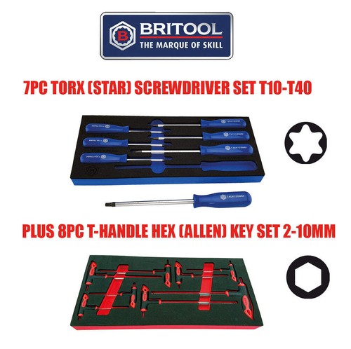 Torx star screwdriver set - torx, +