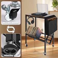 Vinyl Record Player Stand Display Shelf End TurnTable 80 Album Storage Moible UK