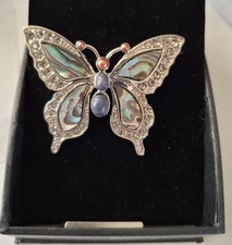 Pave Aurora Borealis Rhinestone Butterfly Adrian Buckley England Box.