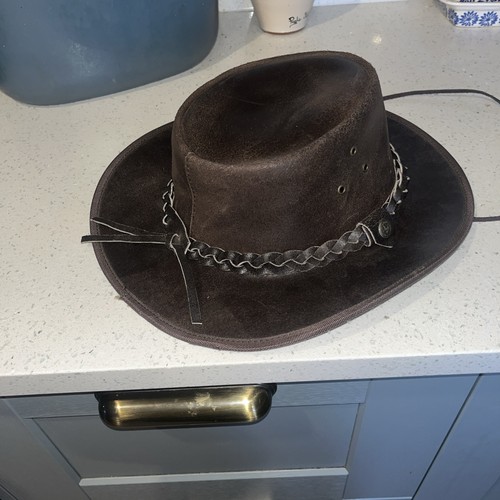 Outback leather hat - leather, handmade