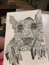 Ink Drawing of A Puppy Print