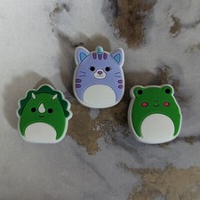 Croc Shoe Charms Set UK - Squishmallows Cat, Dino & Frog Set - 3 charms 