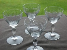 4 x Vintage  Cut Crystal
