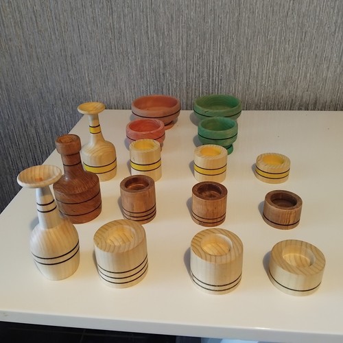 Job lot turned wooden bud - job,