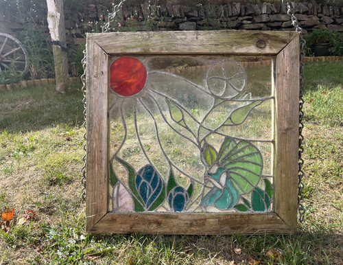 Vintage antique stained glass - antique,