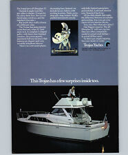 1971 Paper Ad Trojan Yacht Cabin Cruiser Boat 6-Sleeper Telephone Shower