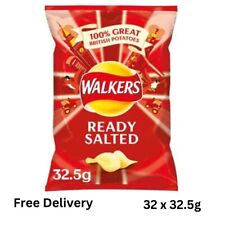 Walkers Ready Salted Flavour Crisps 32 x 32.5g Full Box - Fresh Stock