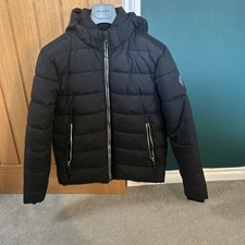 GANT Mens Puffer Jacket Active Cloud with Detachable Hood 7006096 - Small Black