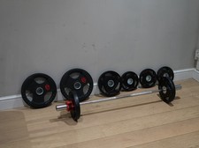 Strongway Olympic Weights 50kg Plates with 5 FT barbell