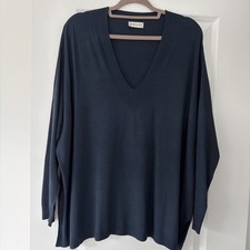 Busby & Fox Blue Jumper V Neck Long Sleeve  Size S/M UK 12-14 VGC