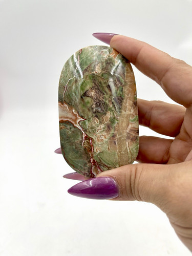 Massive money agate - massive, palm