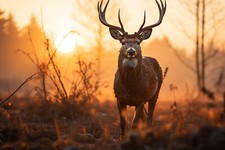 STAG DEER ANIMAL CANVAS PICTURE PRINT WALL ART