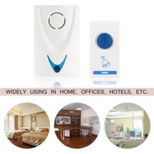 100M Range Chime LED Door Bell 32 Tune Songs Remote Control Wireless Doorbell