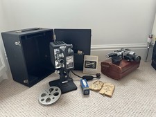 Kodascope 8 de Luxe Projector & Bolex Zoom Reflex Camera & Case. Vintage camera