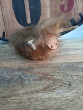 Vintage Wooden Highland Cow Ornament