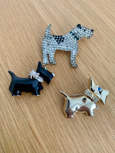 Scottie dog brooches black - 3,