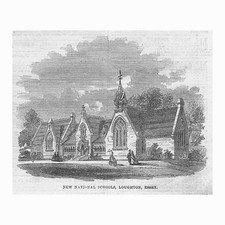 LOUGHTON Essex The New National Schools - Antique Print 1863