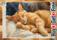 Tranquil Sleeping Ginger Cat