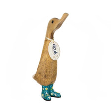 DCUK Teal Floral Boots Natural