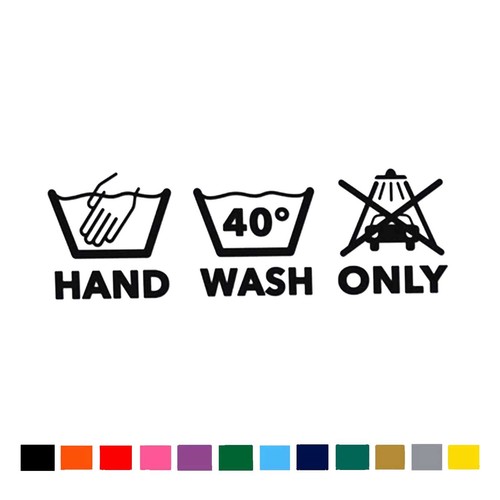 Hand wash only funny decal - hand,