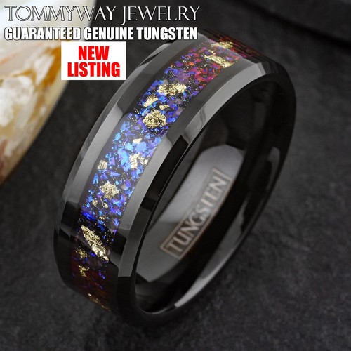 8mm black tungsten carbide - black,