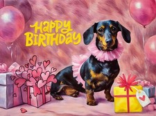 Tutu Dachshund Happy Birthday