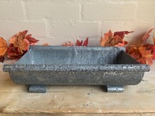 Aged Zinc Metal Shallow Curved Trough