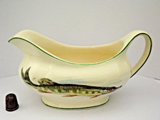 Vintage Art Deco Style Soho Pottery Ambassador Ware Gravy Boat Pike & Fish Decor