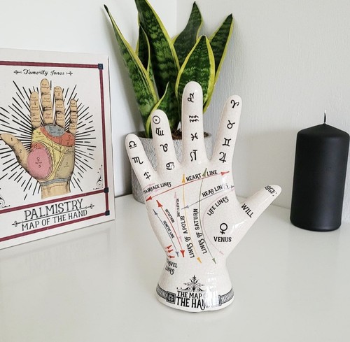 Palmistry ceramic hand - ceramic,