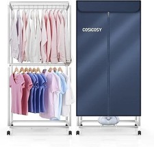 Cosicosy 1400W 2-Tier Portable Electric Clothes Dryer – Heated Airer w/Timer