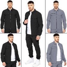Enzo Mens Cargo Jacket Casual