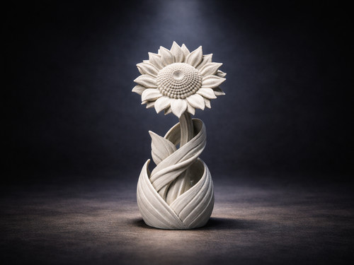 Twisted sunflower sculpture - twisted,