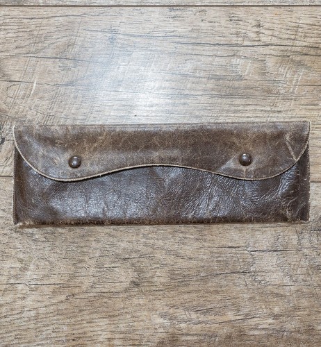 Vintage leather document pouch - document,