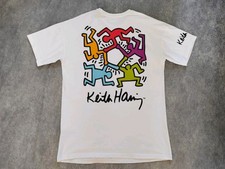 Keith Haring Streetwear Art Men's Love Graphic Print T-shirt White Size Small